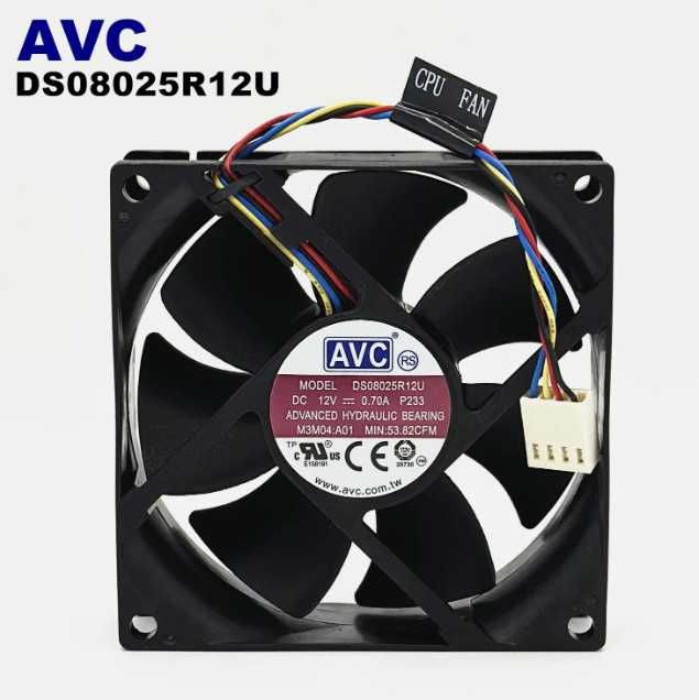 Вентилятор AVC 12V, 80х80, 4pin