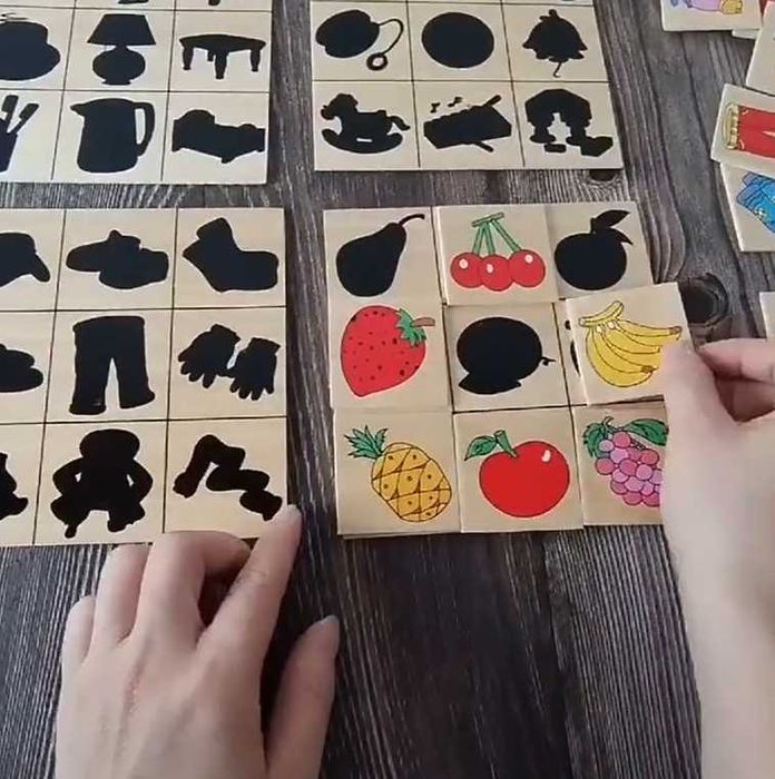 STEM дървено домино за съвпадане на изображения