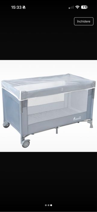 Pătuț pliant voiaj bebeluși – Gri