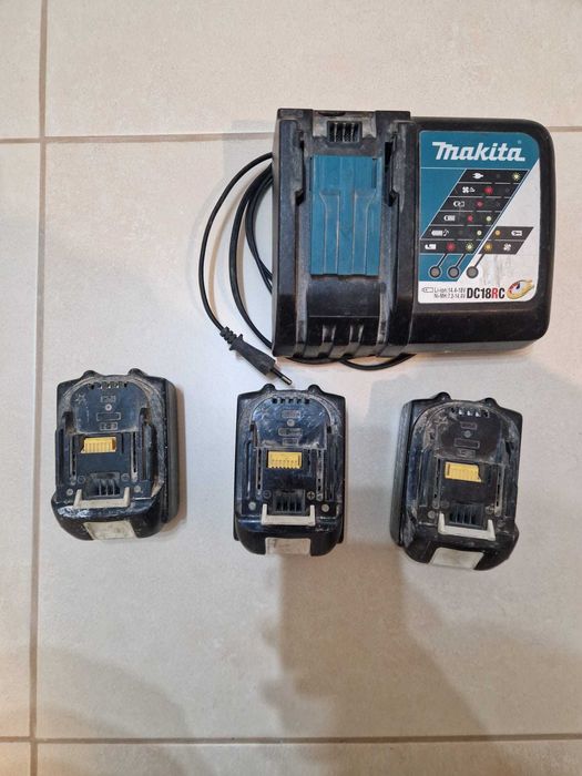 Set Makita - Polizor , masina de gaurit , 3 acumulatori + incarcator