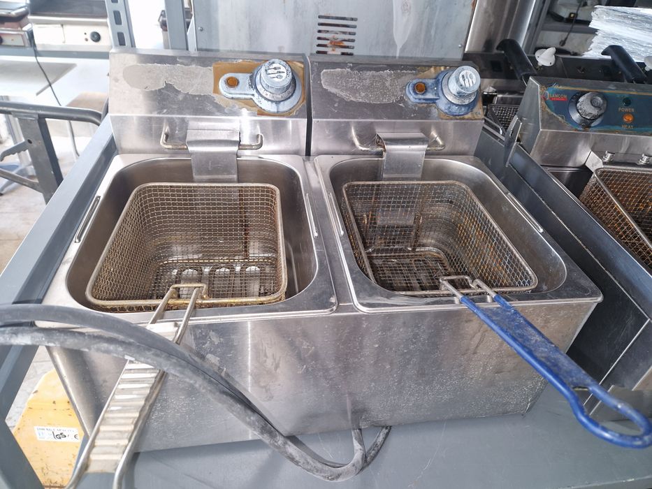 Friteuza inox de putere gaz sau la 380v, cu robinet de golire