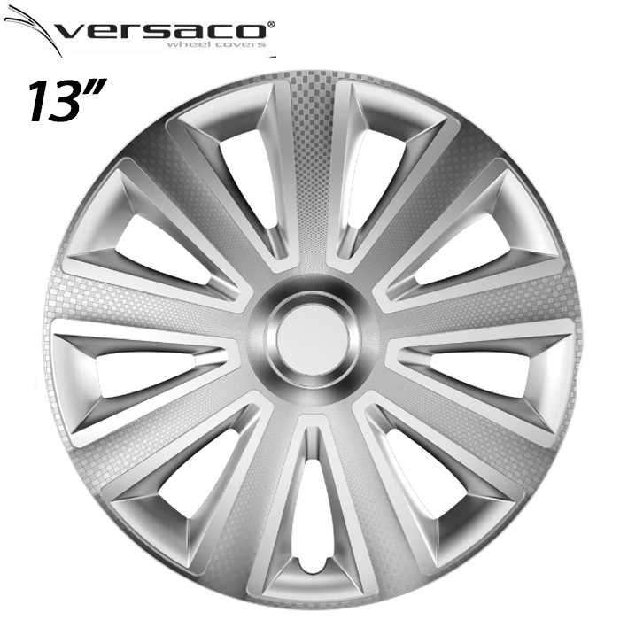 4 Броя Сиви Тасове за джанти 13'' Карбон Versaco Carbon Aviator 13 инч