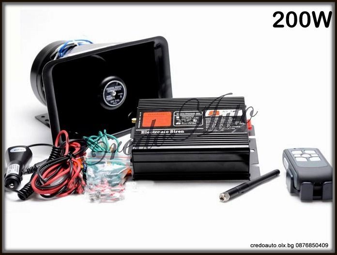 Сирена (гарга) 100W/ HQ100W/200W 12V+Видео Сирени Линейка