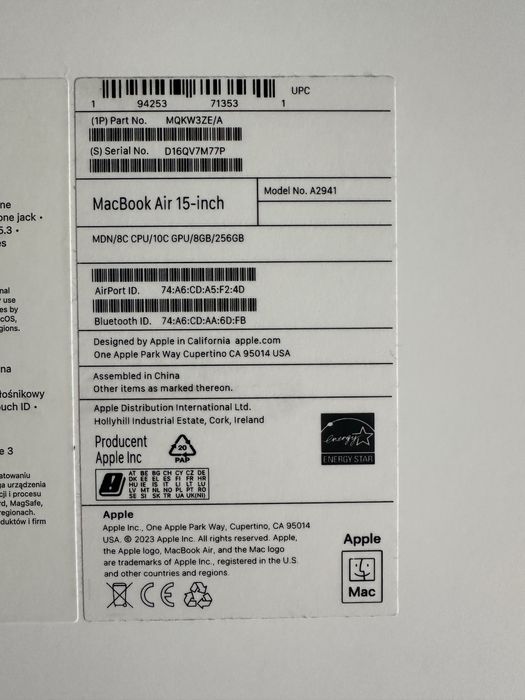 Apple MacBook Air 15-inch