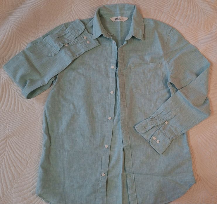 Рубашка льняная H&M, рост 164-170
