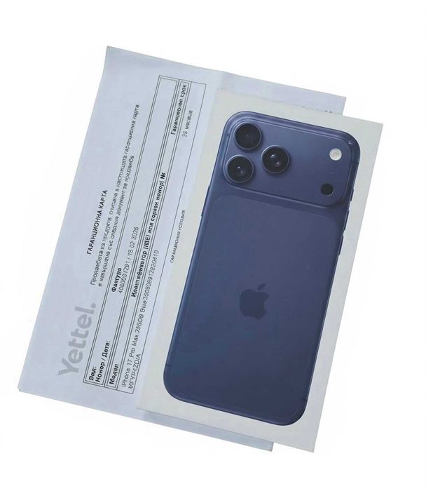 Iphone 17 Pro Max 256gb blue 36M гаранция