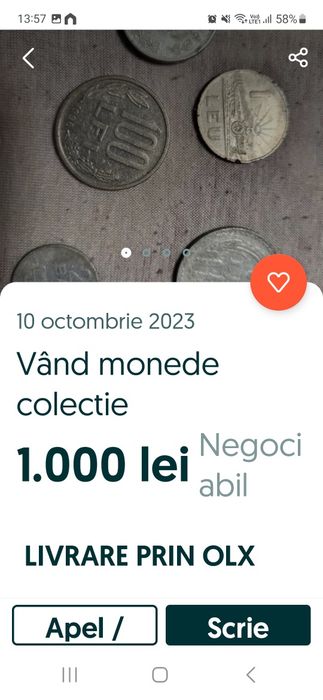 Vând monede vechi