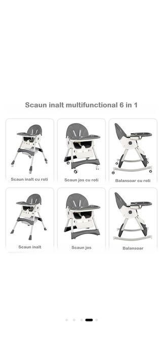 Scaun de Masa Pliabil 4 in 1 KinderVibe™ 6 Luni +, Multifunctional