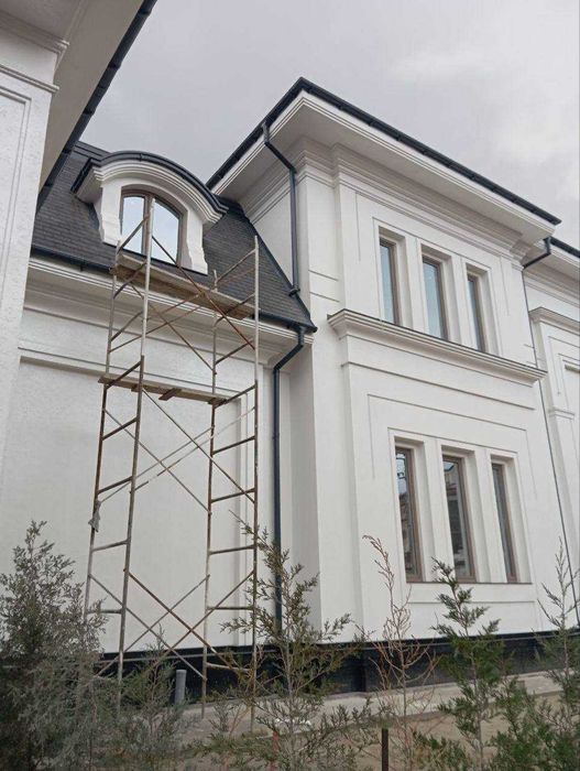 Фасад Жидкий Травертин отточенто Отделка Крошка Леонардо Шотландка