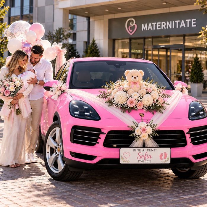 Inchiriere masina nunta Constanta - Porsche Cayenne roz cu sofer