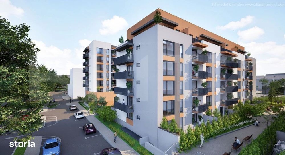 Apartament 2 camere, 56 mp, terasa 27 mp, constructie noua, zona Dunar