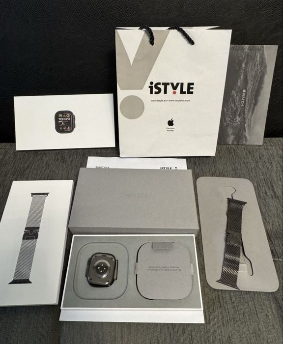 Apple watch Ultra 2 iStyle Гаранция 2г Black Titanium MILANESE TML