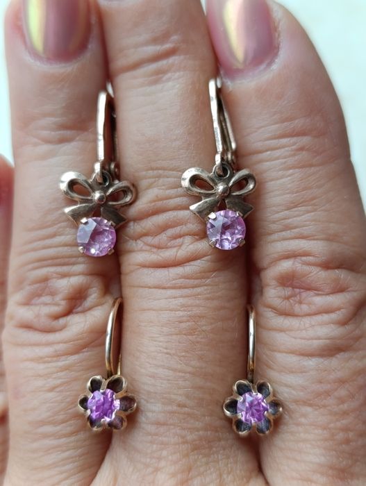 Советские  подростковые серебряные серьги.