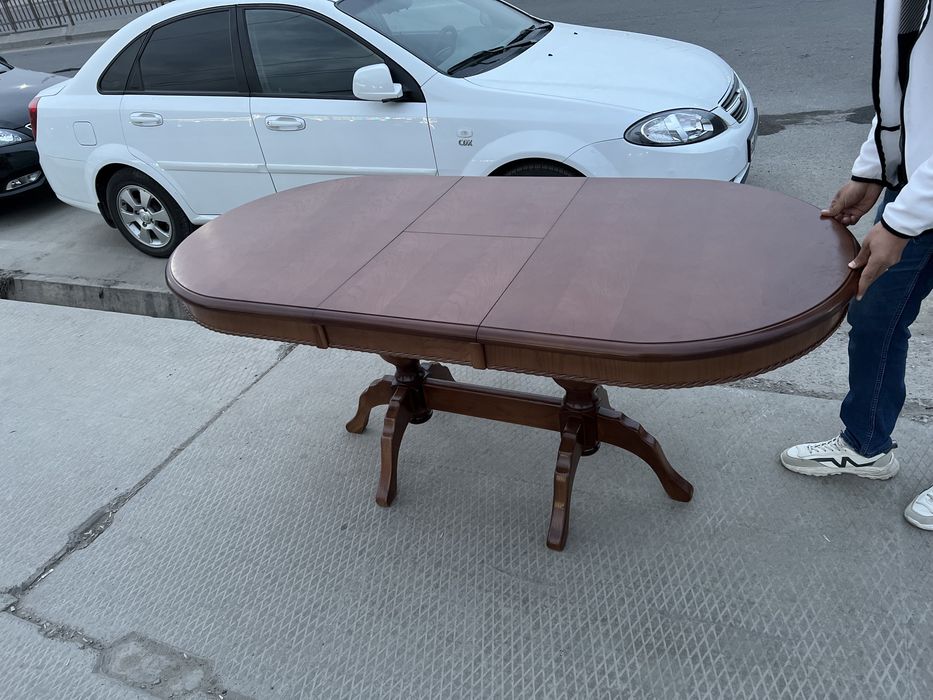 Раздвижной овальный  стол из ШПОНА