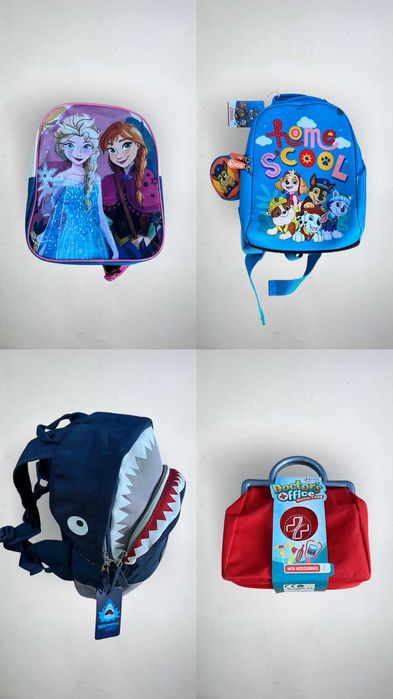 Lot mare jucării și ghiozdane – 155 bucăți