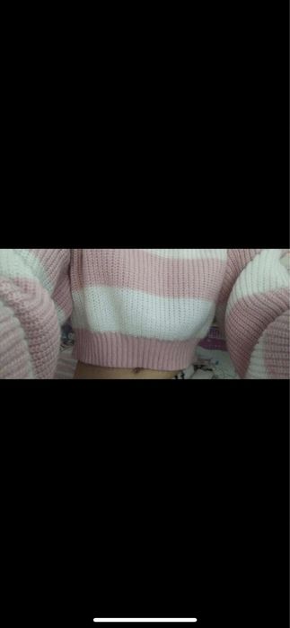 Pulover roz de iarna