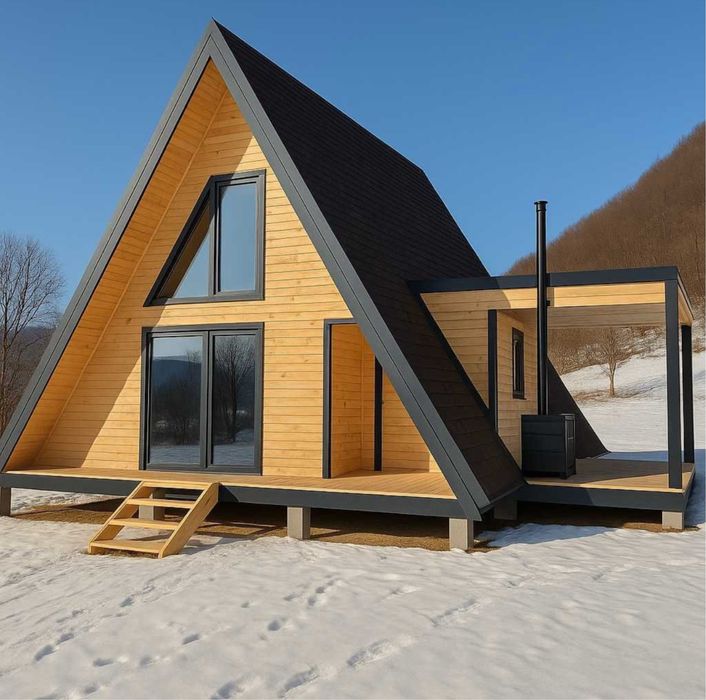 Cabane tip Aframe la cheie accept variante auto