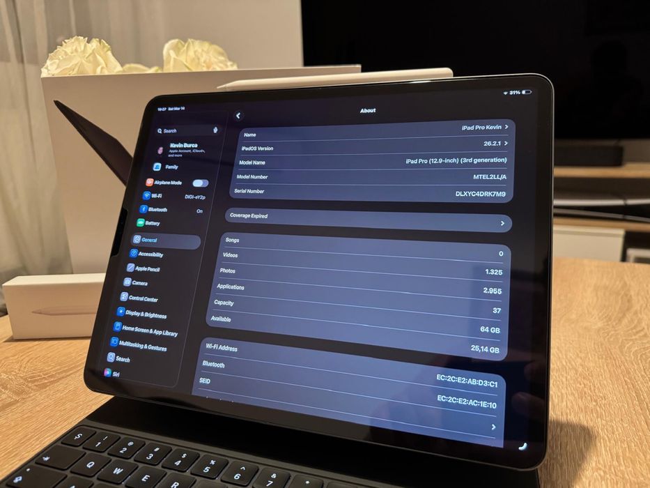 Ipad Pro 12.9 (gen 3) + Magic Keyboard + Apple pencil 2-pachet complet