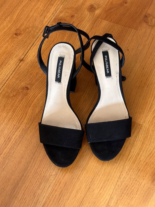 Черные босоножки Pull&Bear / Туфли с открытым носком