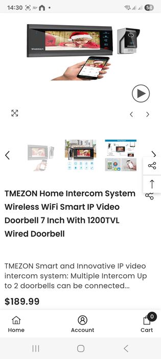 Vand TMEZON Home Intercom System Wireless WiFi Smart IP 7 Inch