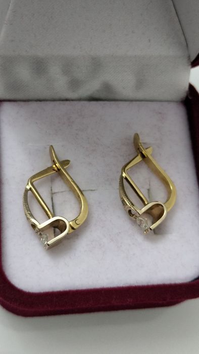 Советские желтые серьги 750 пробы