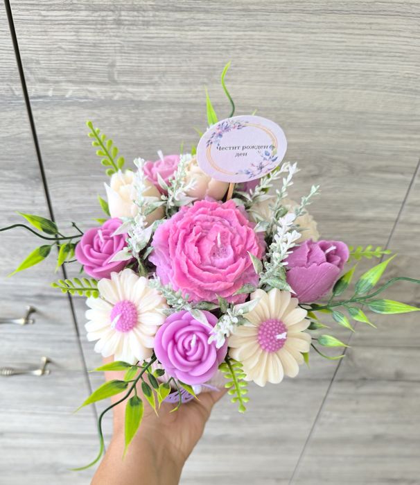 Букети от соев восък по желание на клиента