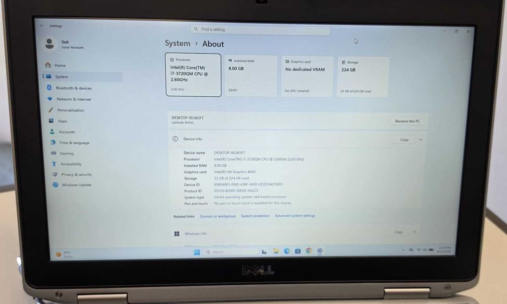 Laptop DELL Latitude E6430, i7-3720QM 2.60GHz, 8GB RAM, 240Gb SSD
