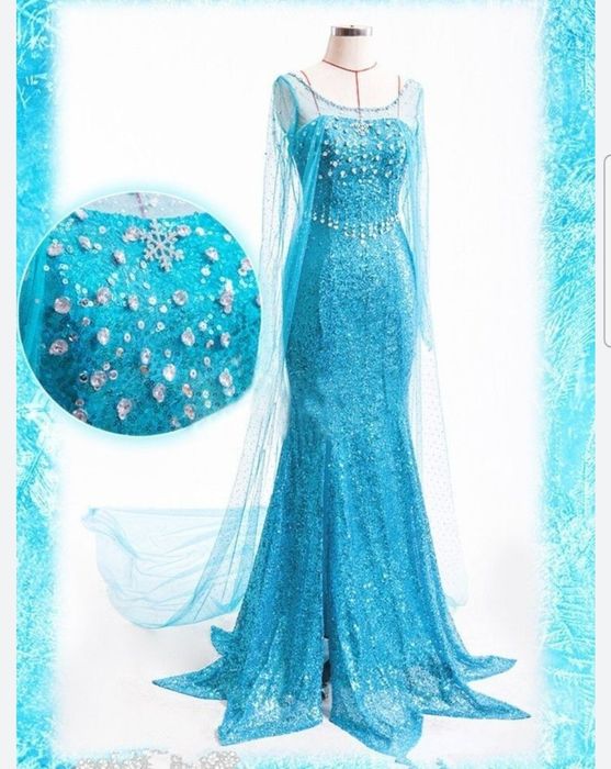 Платье Эльзы карнавальное маскарадное новогоднее