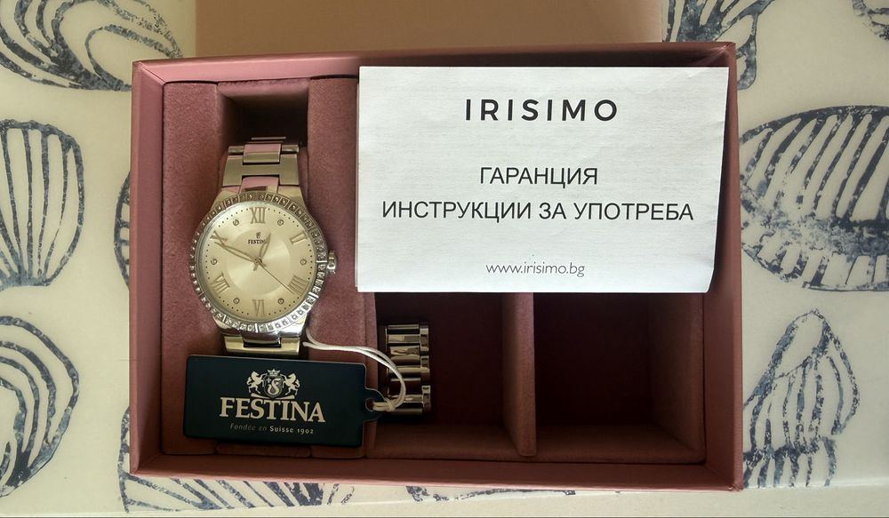 Чисто нов дамски часовник Festina с кутия и гаранция до 2027 г.