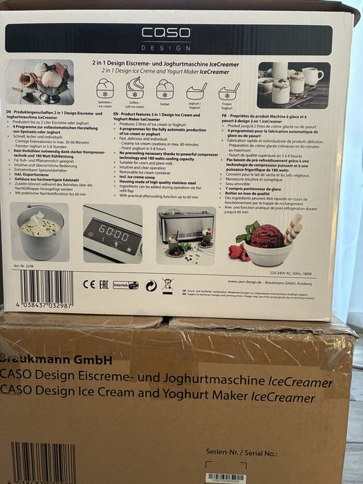 Vând aparat de înghețată cu compresor, CASO