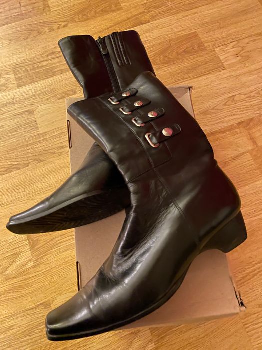 Cizme din piele negre