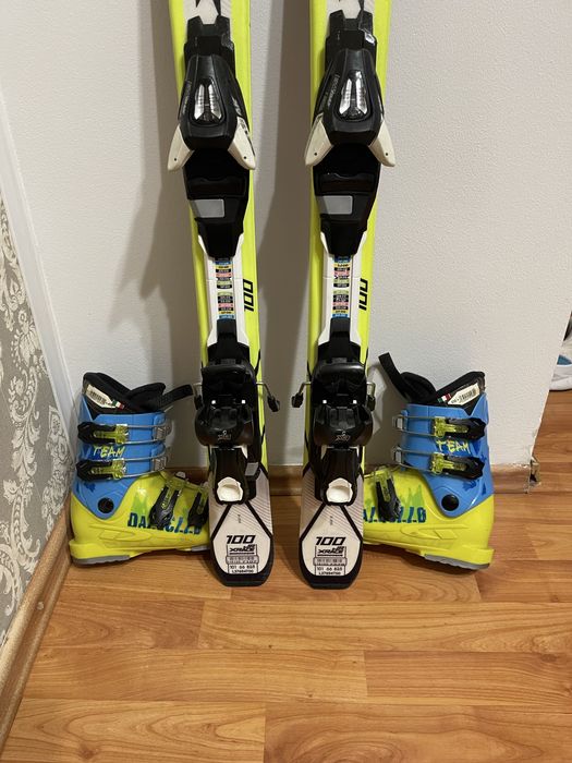 Schiuri copii 100 cm salomon cu clapari skiuri