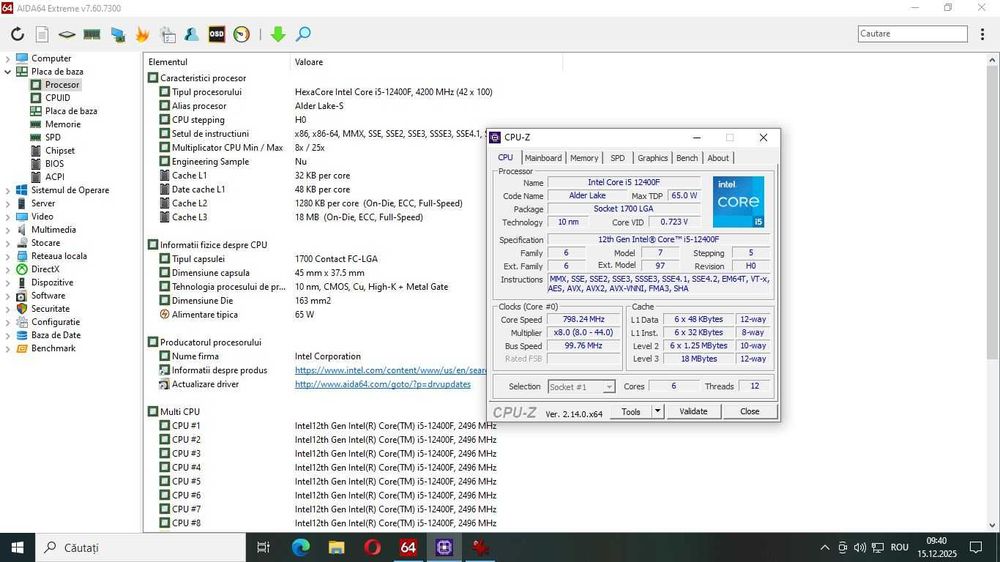 pc unitate I5 12400 RTX 3050 8G SSDM2 16GDDR5 2.5GbLAN RGB 80+gold