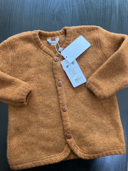 Cardigan 100% lână merinos fleece Joha, mărimea 90 (1-2 ani)