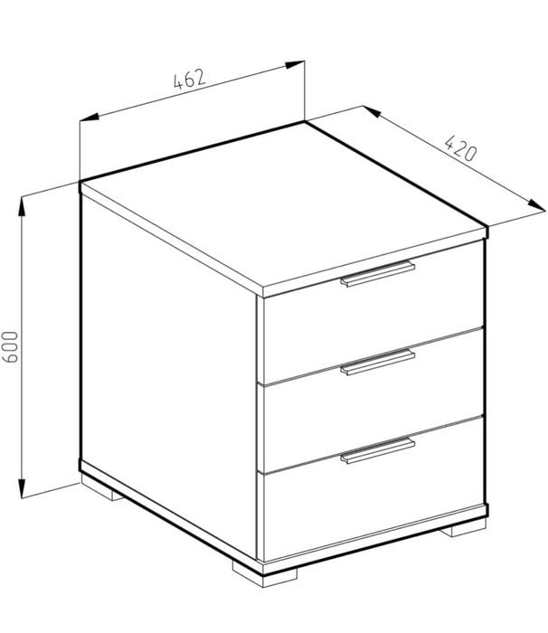 Нощно шкафче с 3 чекмеджета 453