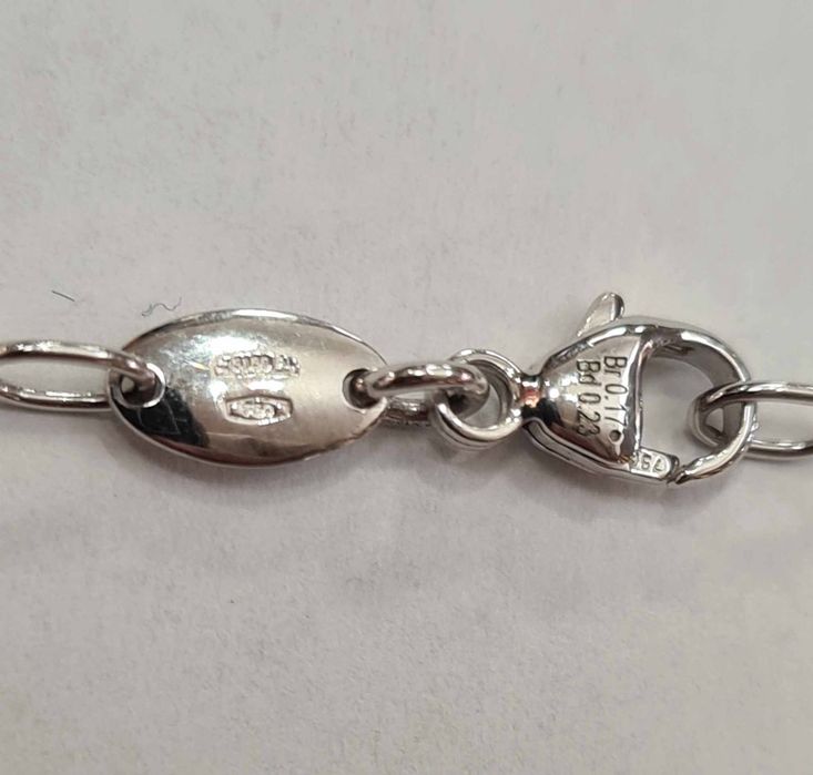 Lant si pandantiv din aur alb 18k, cu diamante naturale, Crivelli,