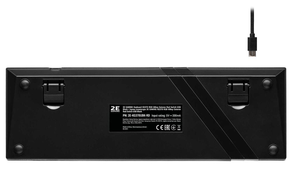 ; Игровая клавиатура 2E KG370 USB 68 key Gateron Red Switch Black