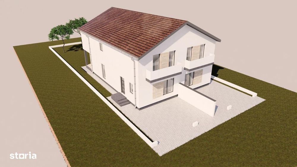 Duplex cu 4 camere, 100 mp utili, 10 mp terasa, 305 mp teren  - Sag