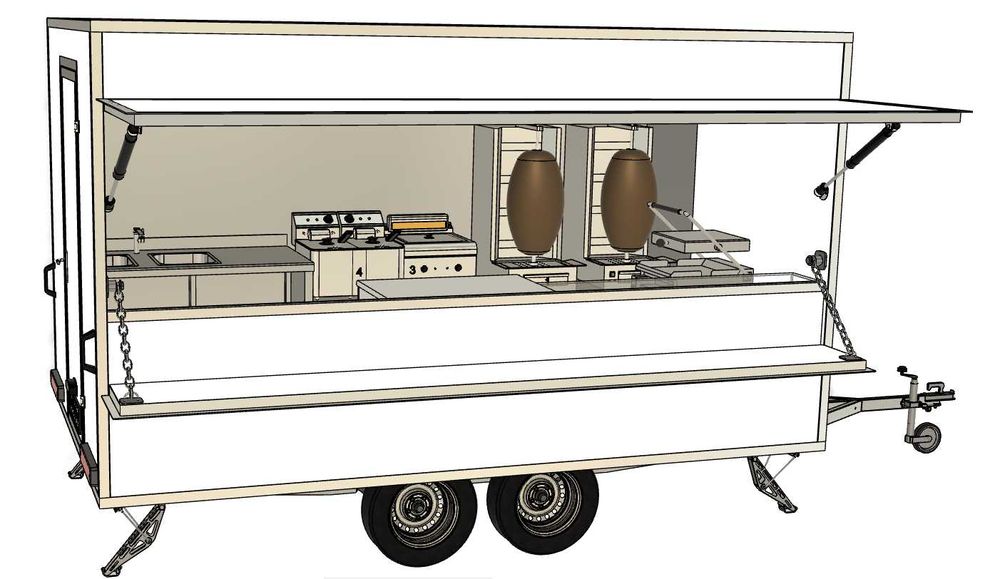 Rulote comerciale profesionale FAST FOOD,food truck, proiectare 3D