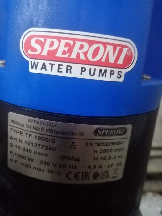 Насос дренажный SPERONI TF 1000/S