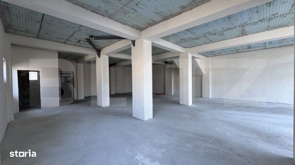 Spatiu comercial parter bloc nou, 136 mp open space, vitrina, terasa,