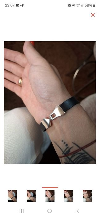 Продам браслет серебро, кожа