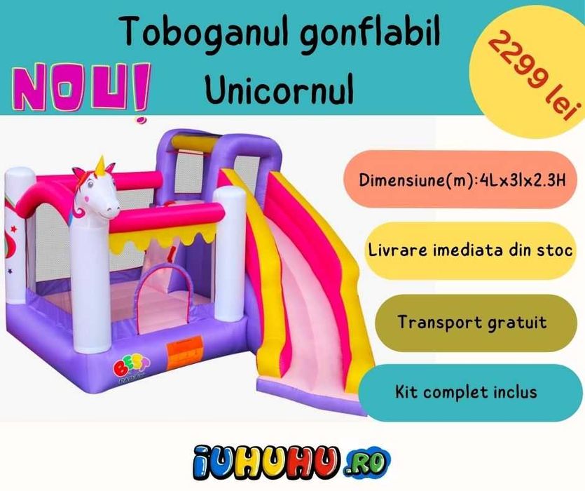 Tobogane gonflabile, castele gonflabile, tobogan cu apa, loc de joaca