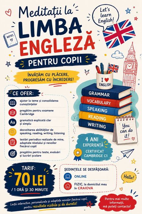 Meditatii engleza Craiova