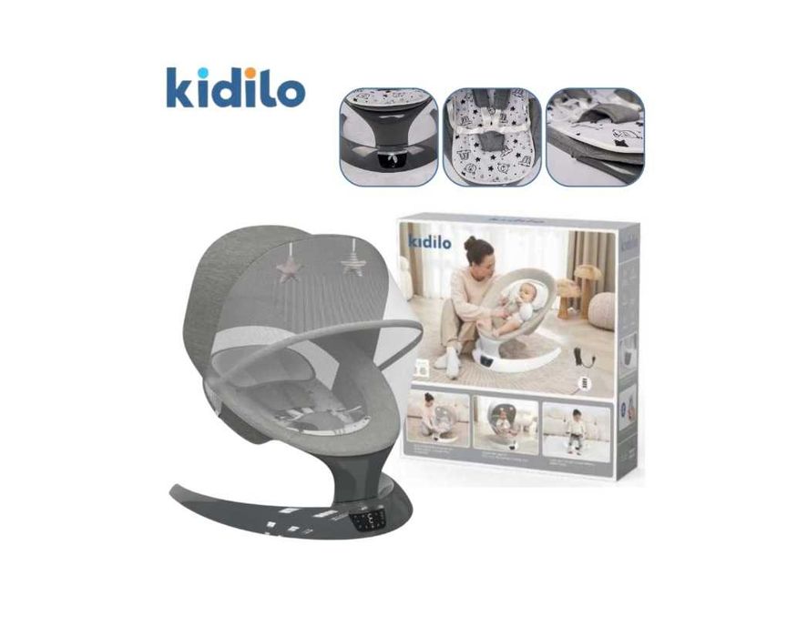 Електрическа люлка и шезлонг 2в1 Kidilo SG406G-008 Бебе Bluetooth