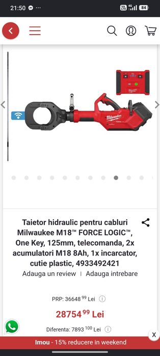 Tăietor Hidraulic pentru cablu!