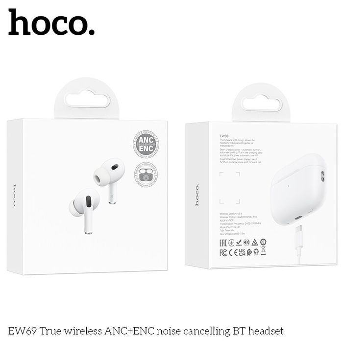 Беспроводные наушники AirPods Pro 2 / HOCO EW69 ENC+ANC шумоподавление