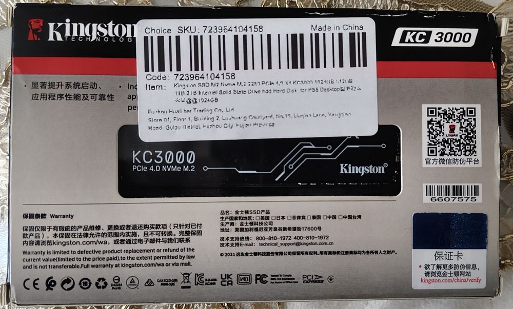 SSD Nvme Kingston KC3000 1TB