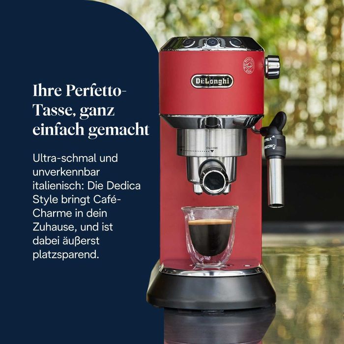 Еспресо кафемашина Delonghi Dedica EC685.R, изцяло метален корпус