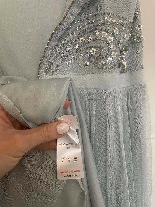 Дълга Официална рокля с тюл и мъниста MAYA DELUXE  TALL / ASOS / ЕU 40